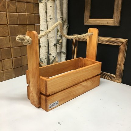 Корзинка з ручкою великого розміру (Махагон)