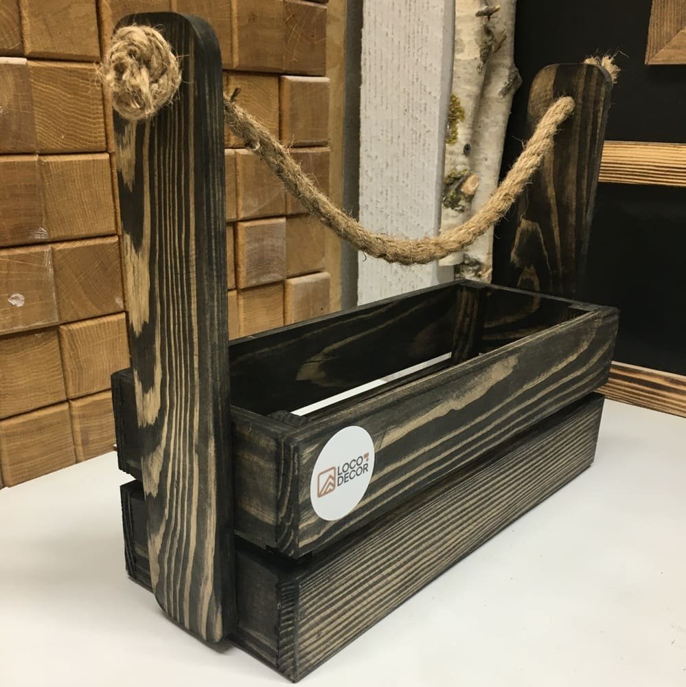 Корзинка з ручкою великого розміру (Темний графіт)