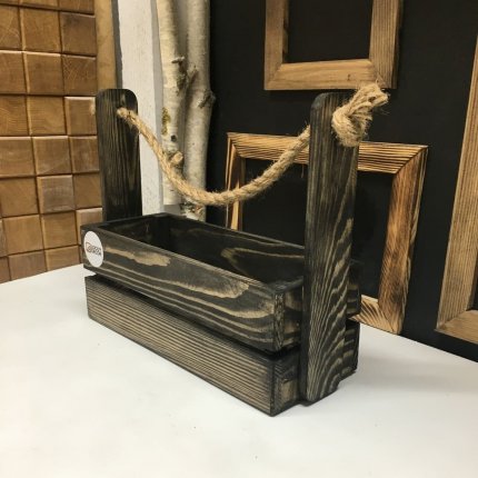 Корзинка з ручкою великого розміру (Темний графіт)